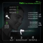هدفون بلوتوثی اپل مدل AirPods 3 با نویز کنسلینگ میکروفون (ENC)، درگاه شارژ لایتنینگ، دارای سنسور تشخیص پوست و پشتیبانی از فرمان لمسی، مقاوم در برابر رطوبت و عرق - Image 3