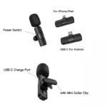 میکروفن یقه ای بی سیم مدل K9 royal Type-C بسته 2 عددی - Image 5